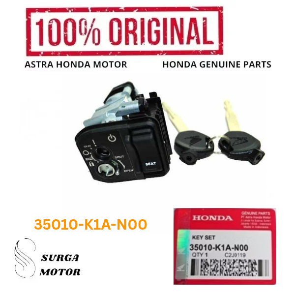 Kunci Kontak Motor  BeAT K1A Scoopy K2F 35010K1AN00 35010-K1A-N00 Key    HGP