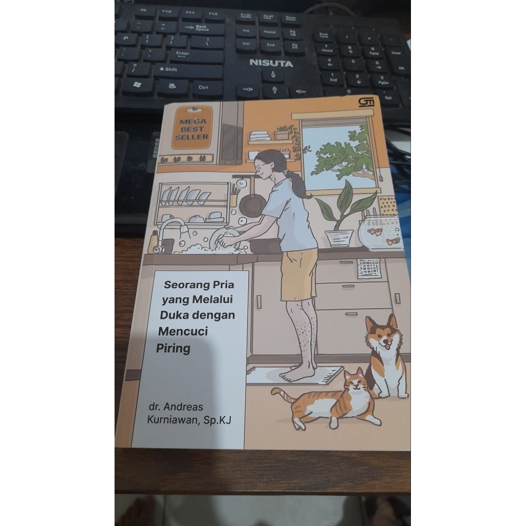 seorang pria yang melalui duka dengan mencuci piring (preloved)