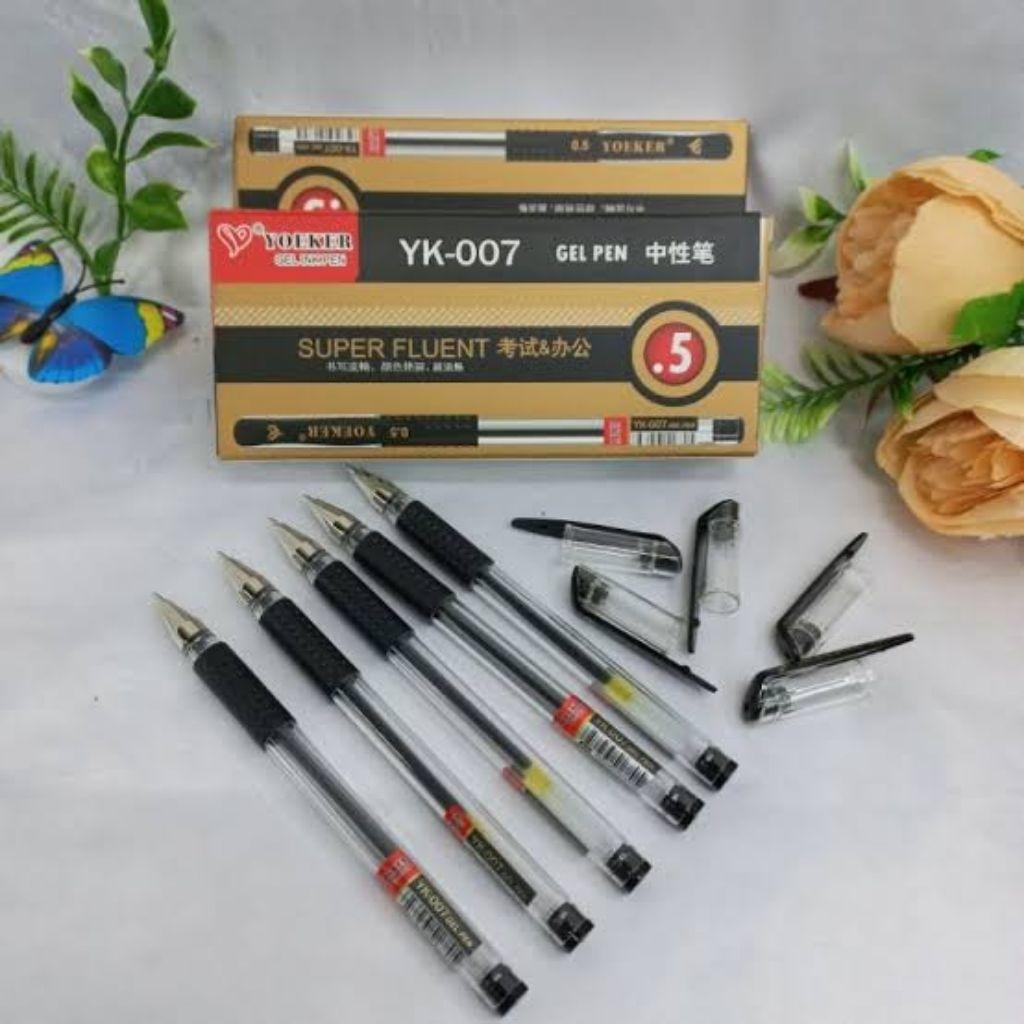 

ID SHOP [HARGA PER 12 PCS] Gel Pen / Gel Pen Ink YOEKER YK-007 0.5 mm