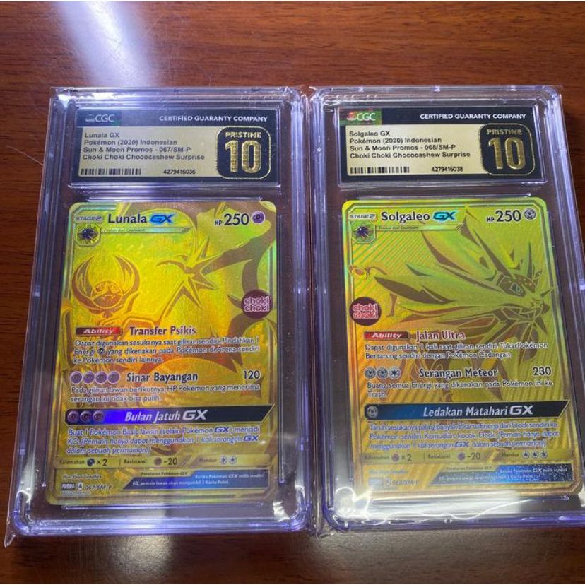 Kartu Pokemon ID Indonesia SM-P Choki Solgaleo Lunala GX CGC Pr 10 PSA