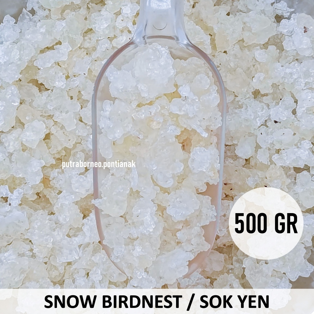 

Snow Bird Nest 500 gr / Sok Yen / Dessert Birdnest Xue Yan Sarang Burung Salju / Peachgum Dessert