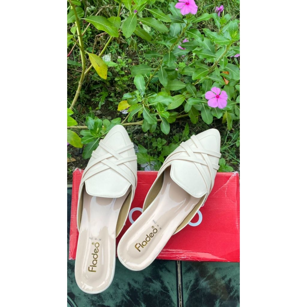 sepatu hak tahu wanita,flatshoes FLADEO ori bran matahari size 38