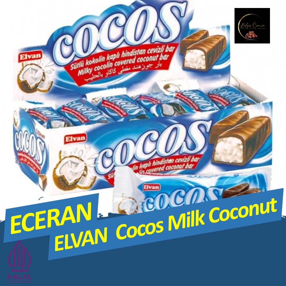 

(ECERAN) ELVAN Cocos - Milk Choco Covered Coconut Bar Chocolate Snack