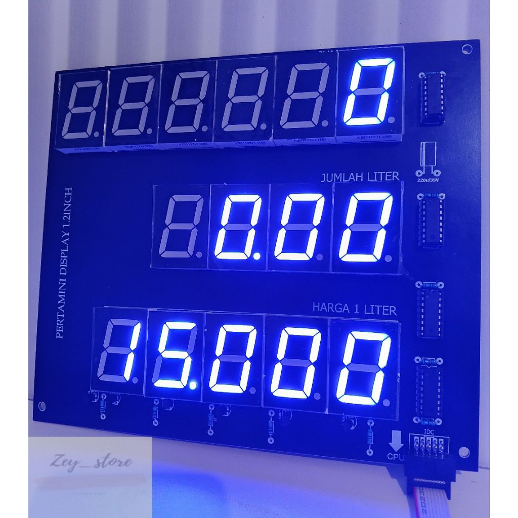 Display Pom Mini 7 Segment Warna Biru Bisa Untuk Pertamax