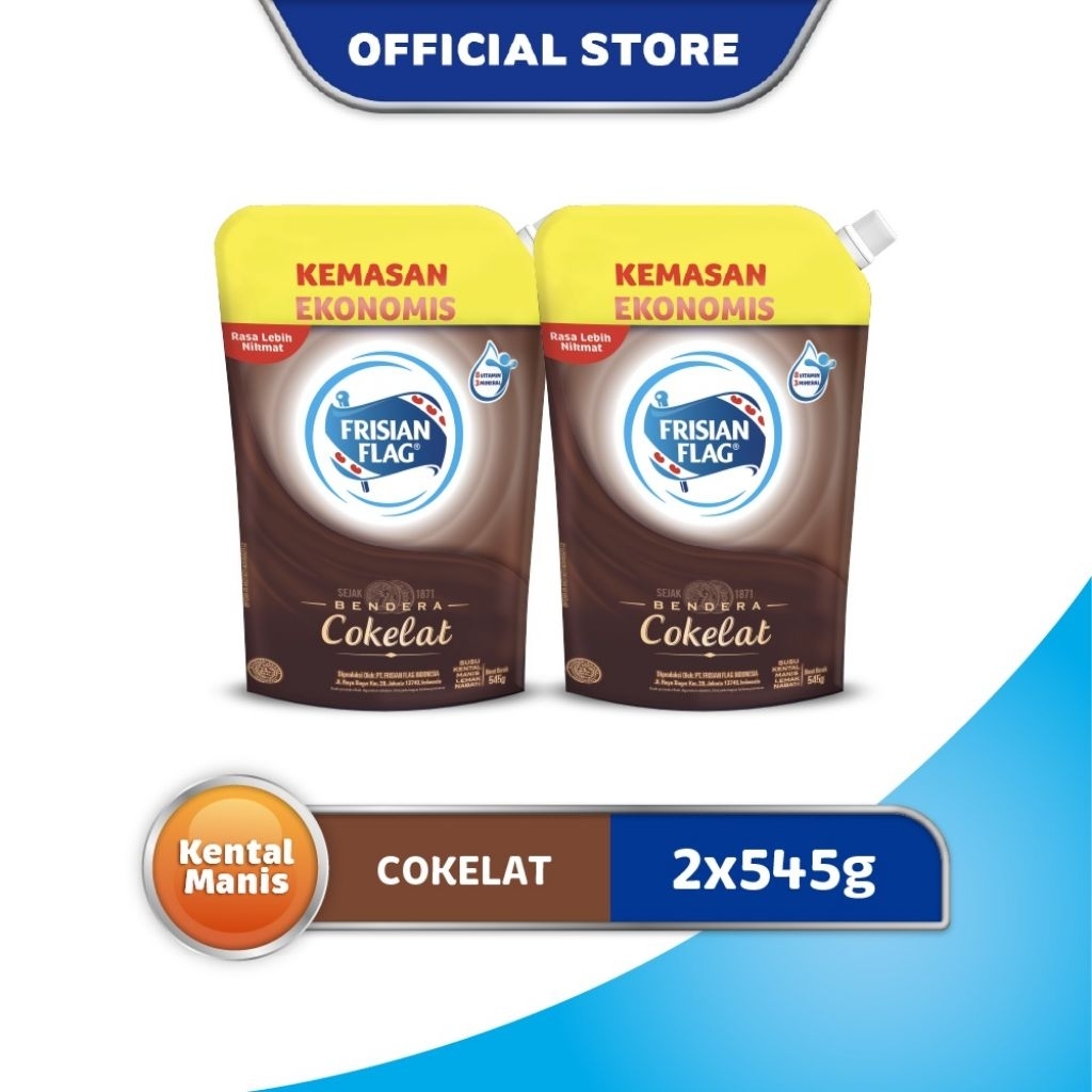 

Frisian Flag Susu Kental Manis Cokelat Pouch 2 x 545 gr