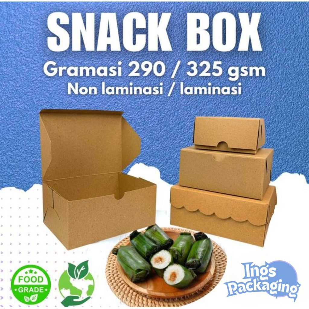 

Box Snack / Kotak Gorengan Kraft Laminasi