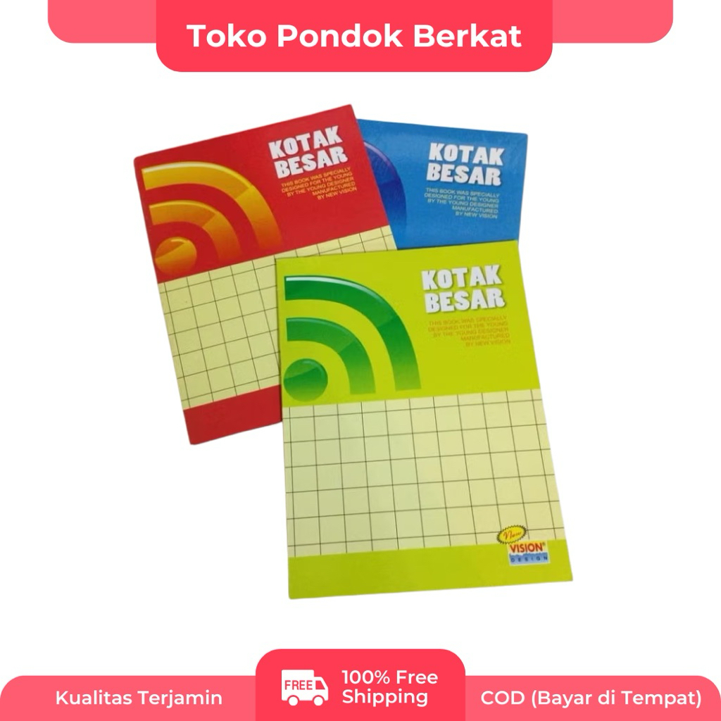 

Vision Buku Tulis Kotak Besar 38 Lembar Eceran – Cocok untuk SD SMP Tulis Rapi & Nyaman