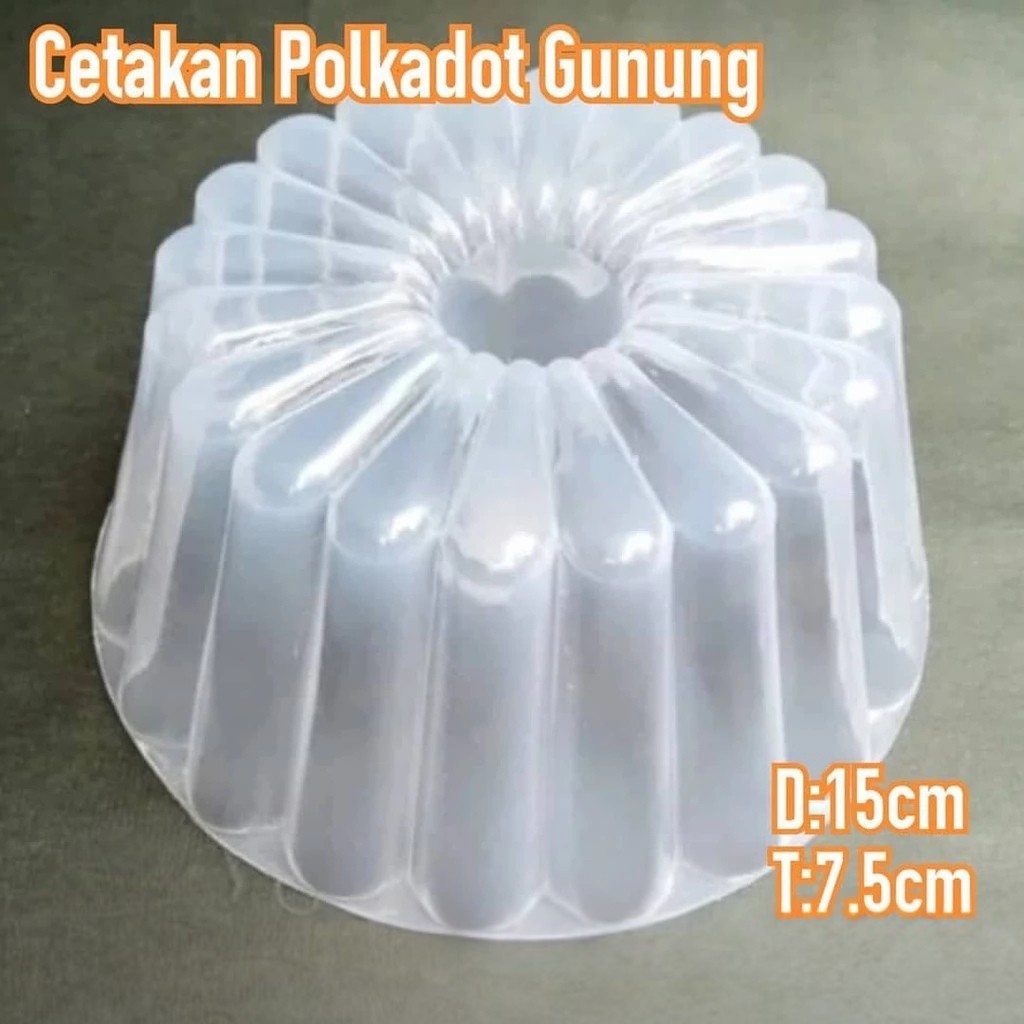 Cetakan Plastik Puding Agar Polkadot Gunung 15 cm