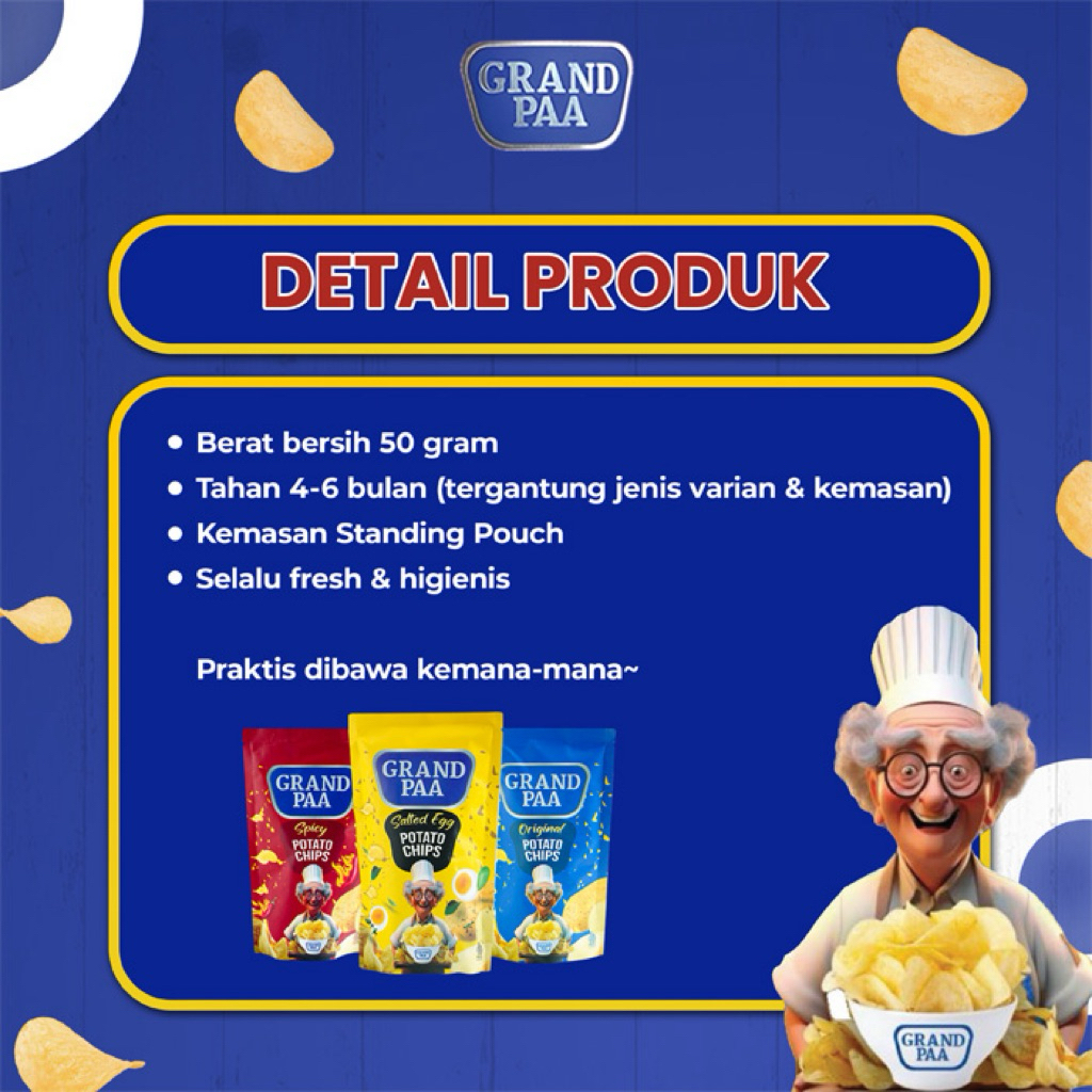 

Grandpaa Keripik kentang Potato Chips Snack Cemilan Sehat