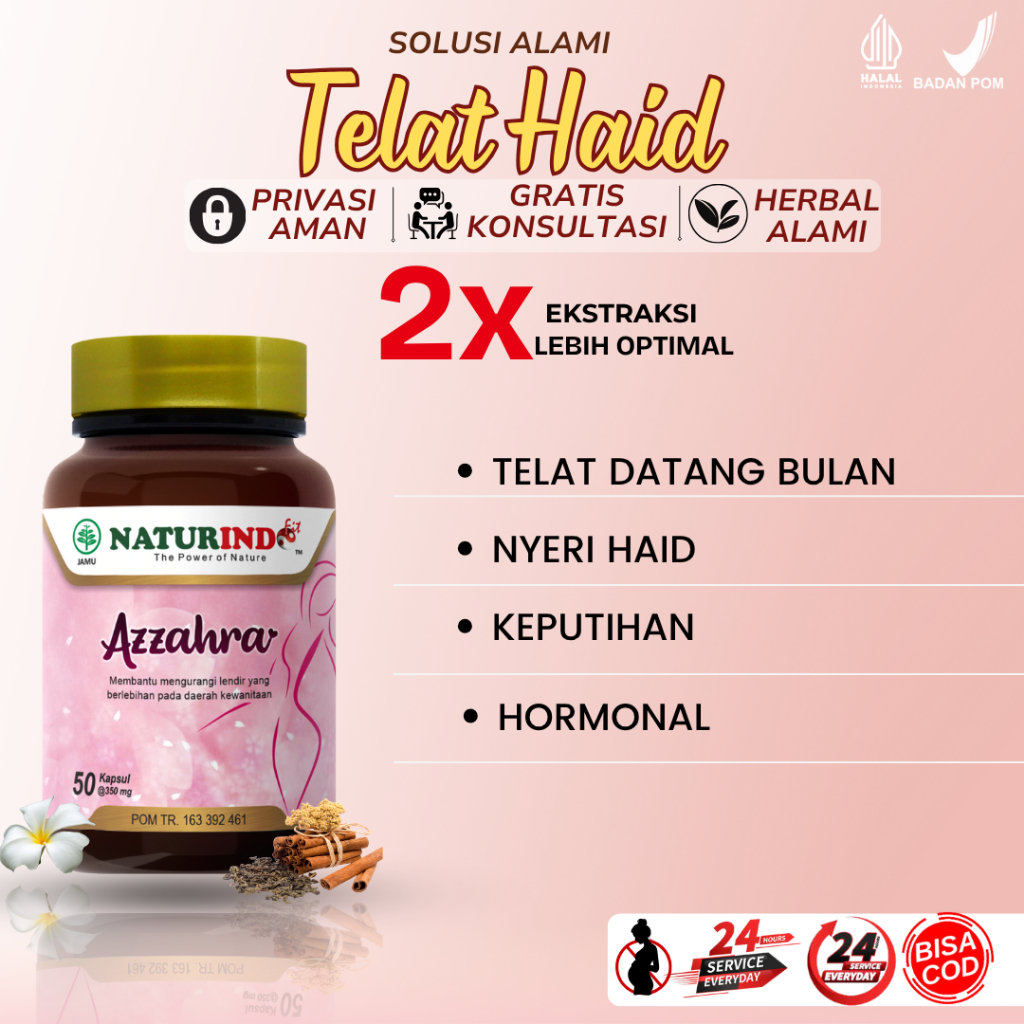Obat Telat Haid & Pelancar Datang Bulan – Jamu Herbal Nyeri Haid, Tidak Teratur, PCOS Aman
