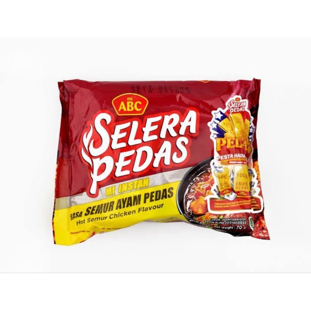 

Mi ABC Selera Pedas Mi Rebus Rasa Semur Ayam Pedas 70 gram