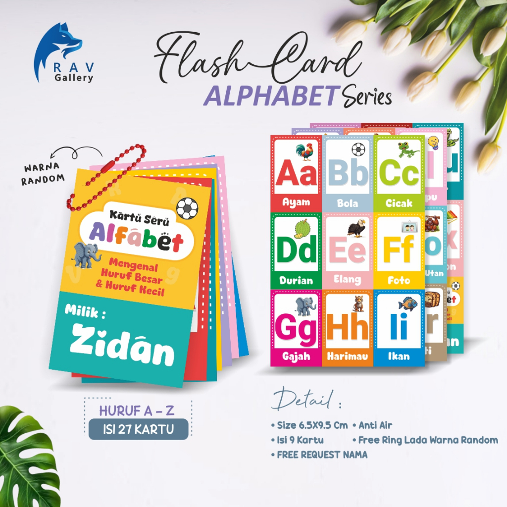 FLASHCARD ALPHABET / FLASH CARD ANGKA / FLASH CARD BINATANG / FLASH CARD SAYUR / FLASH CARD BUAH