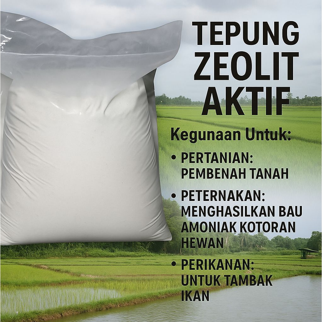 powder zeolit 2 kg media tanaman untuk peternakan perikanan dan pupuk pertanian bisa untuk reptil ge