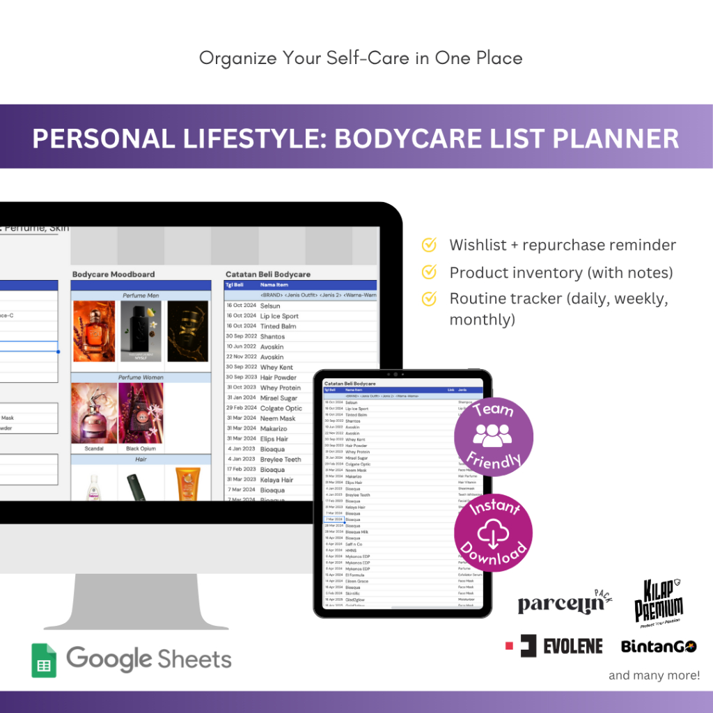 

PERSONAL LIFESTYLE: BODYCARE LIST PLANNER