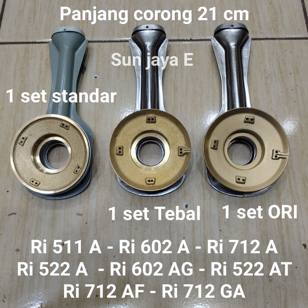 Cerobong + Burner Kompor Rinnai Ri 511 A 522 A 522 AT 602 A 602 AG 712 A 712 AF 712 GA