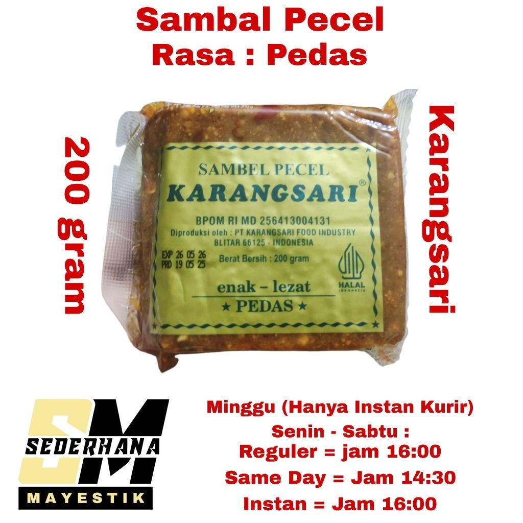 

Karangsari Sambel Pecel Rasa Pedas 200gr / Karang Sari Sambal Pecal 200 gr