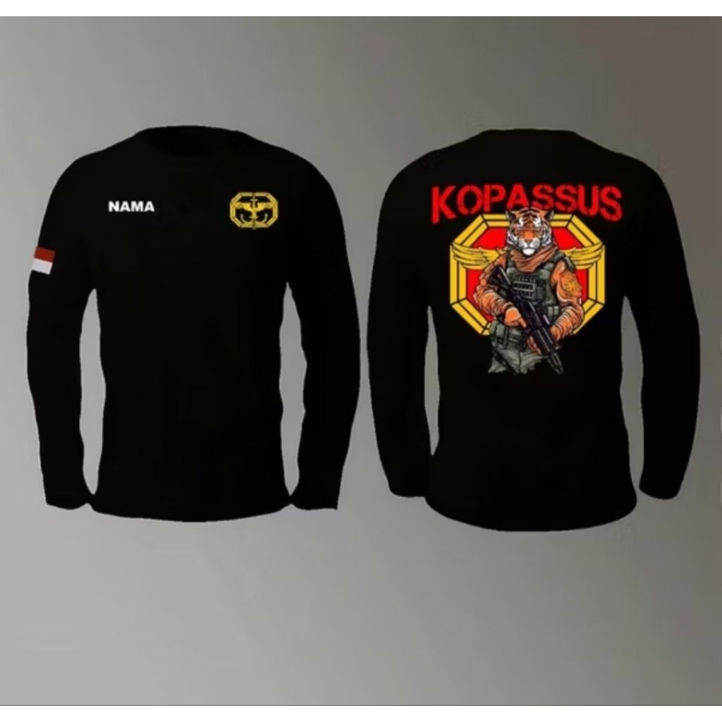 Kaos Lengan Panjang Kopassus Desain Macan