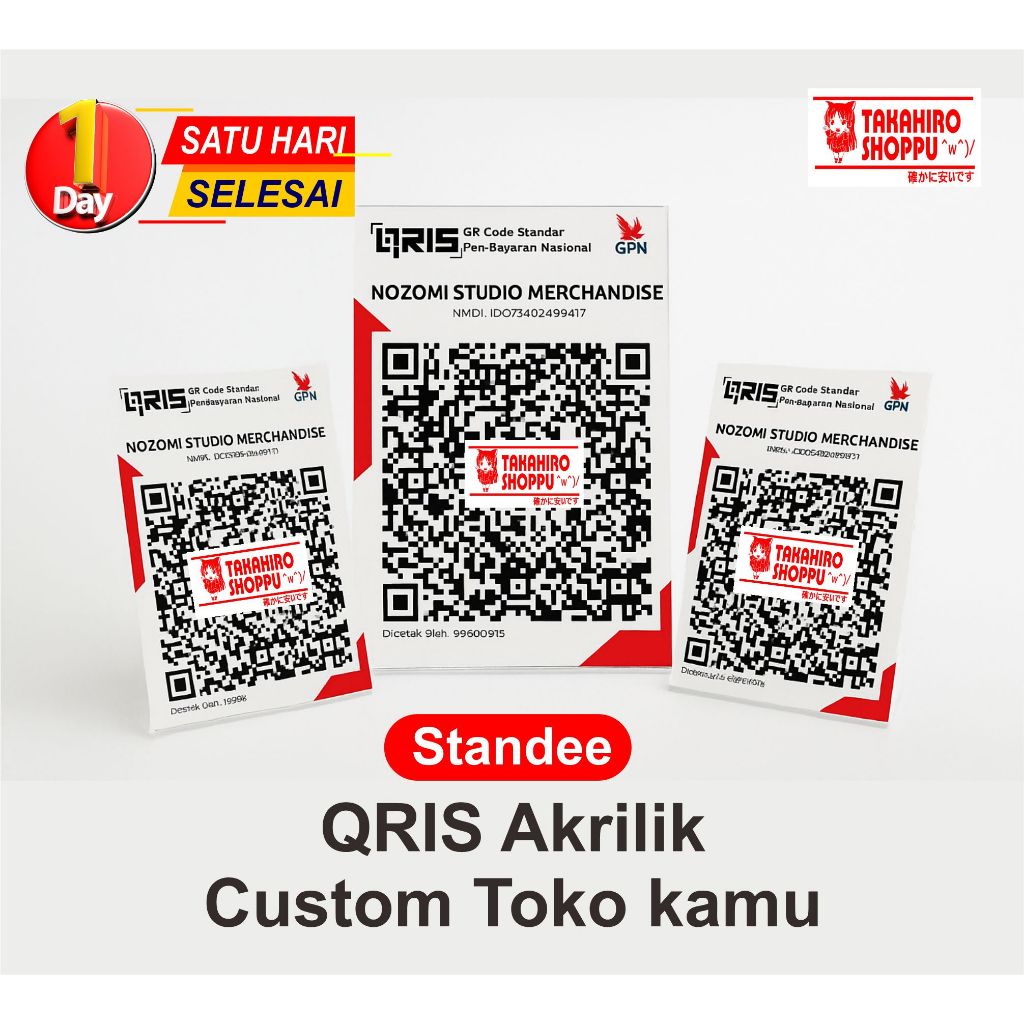 Standing Barcode Qris Akrilik Custom Bentuk L / Display Qris Sticker Qris
