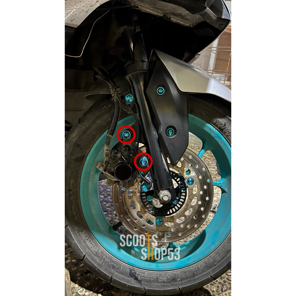 Baut titanium gr5 aerox old new lexi nmax fullset kaki kaki depan