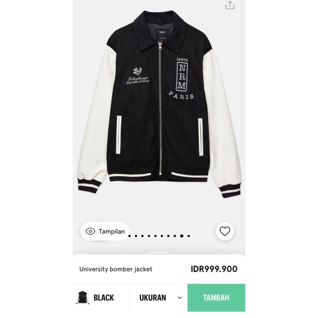 PULL & BEAR UNIVERSITY BOMBER JACKET