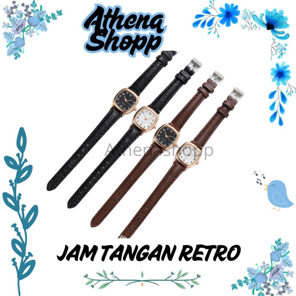 Jam Tangan Wanita Gaya Retro Korea / Jam Tangan Wanita Bahan Kulit