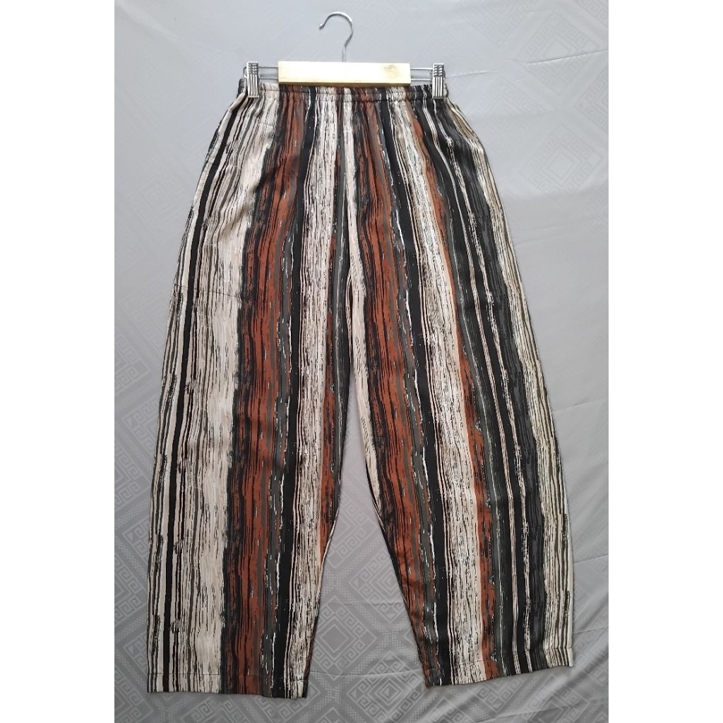 Celana Kulot Panjang Wanita Rayon Premium Motif Abstrak Kayu 1