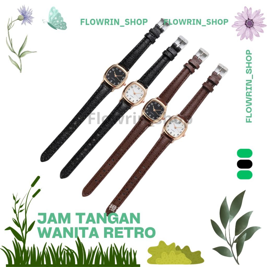 Jam Tangan Wanita Gaya Retro Korea / Jam Tangan Wanita Bahan Kulit