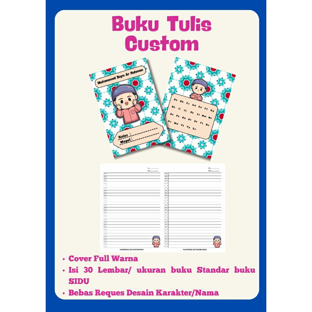 

buku tulis custom 1 pack isi 5Pcs buku