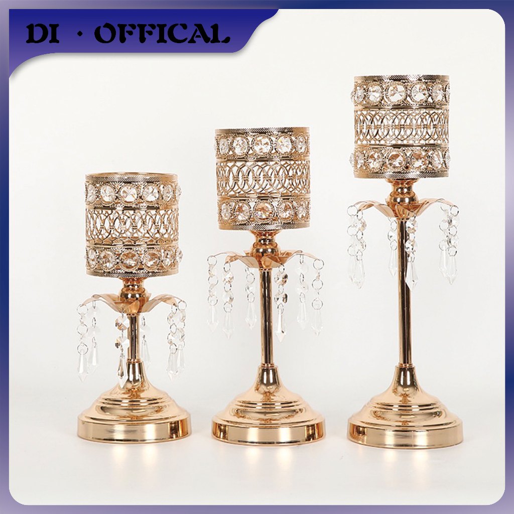 Tempat lilin kristal emas /Nordic tempat lilin ornamen cahaya /Emas mewah kristal tempat lilin