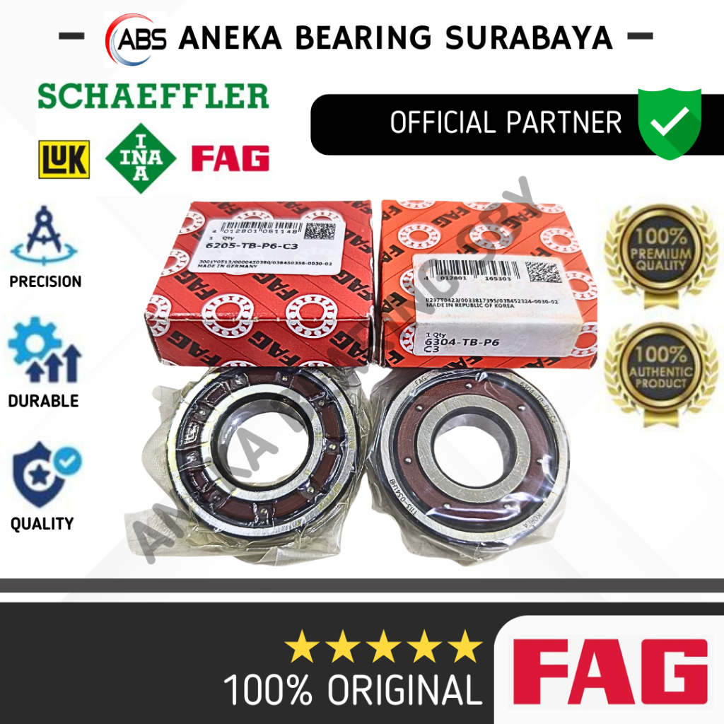 BEARING SET 6304 + 6205 Tbp63 Tb P63 Bearing High Speed Racing Motor Balap Fag Germany