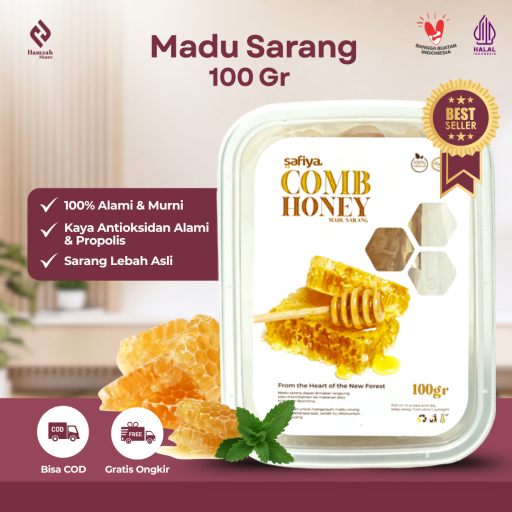 

Madu Sarang Murni 100 Gram Sarang Madu Safiya Original Premium
