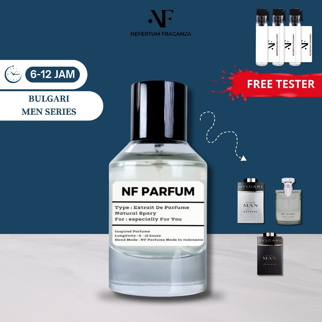 BULGARI MAN SERIES | Parfum Pria Tahan Original 24 jam Fresh Mewah Minyak Wangi Cowok Non Alcohol