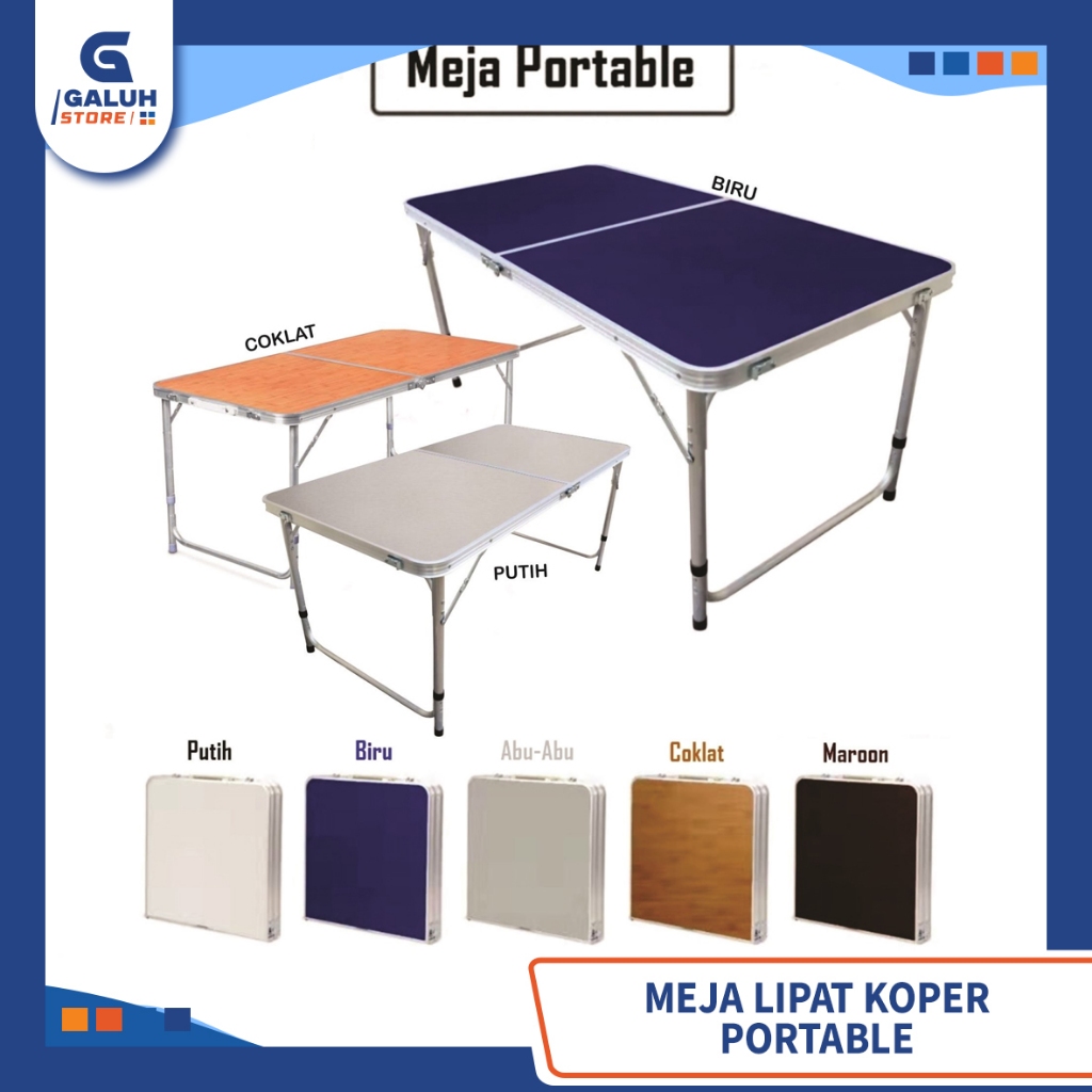 Meja Lipat Koper Portable / Meja Koper + Kursi / Meja Piknik Jualan Portable Multifungsi