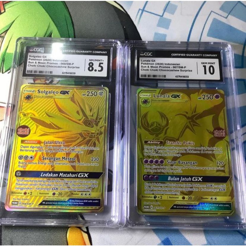Kartu Pokemon TCG ID Choki SM-P Solgaleo Lunala GX CGC 8.5 & 10 PSA