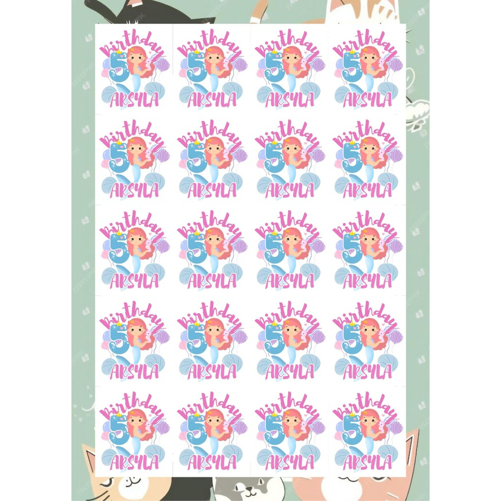 

sticker ulang tahun anak sticker ultah anak custom desain bisa pakai foto