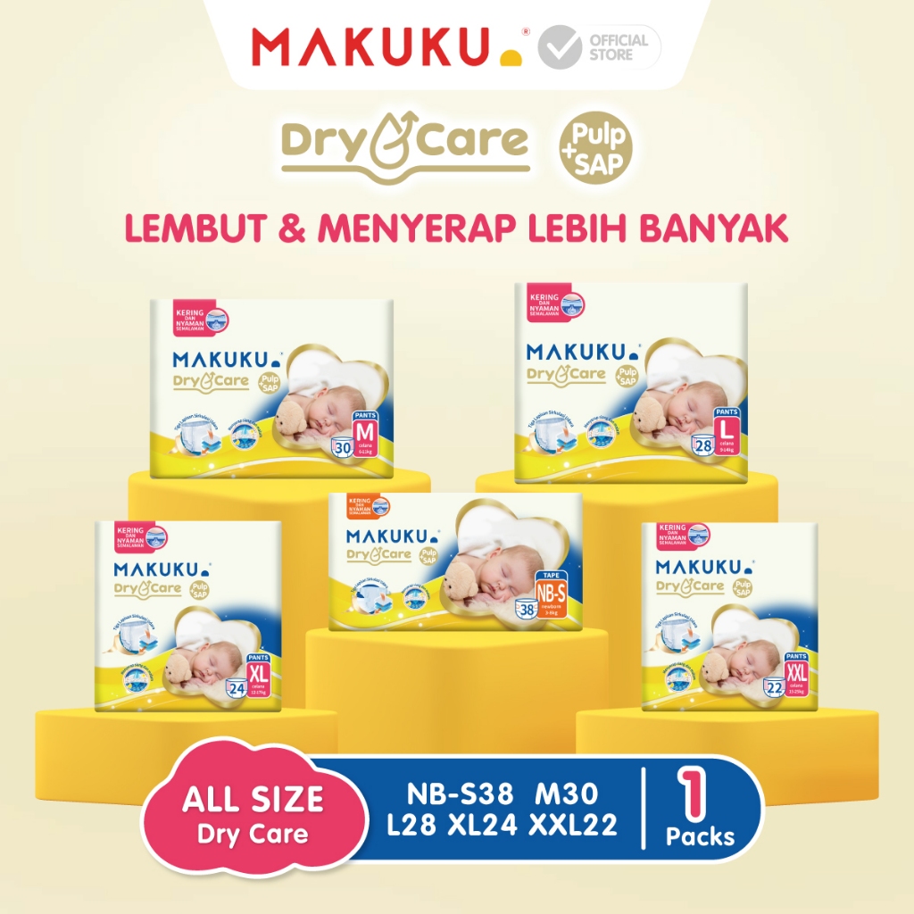 Makuku Diapers Dry Care Popok Bayi Celana/Perekat Nb