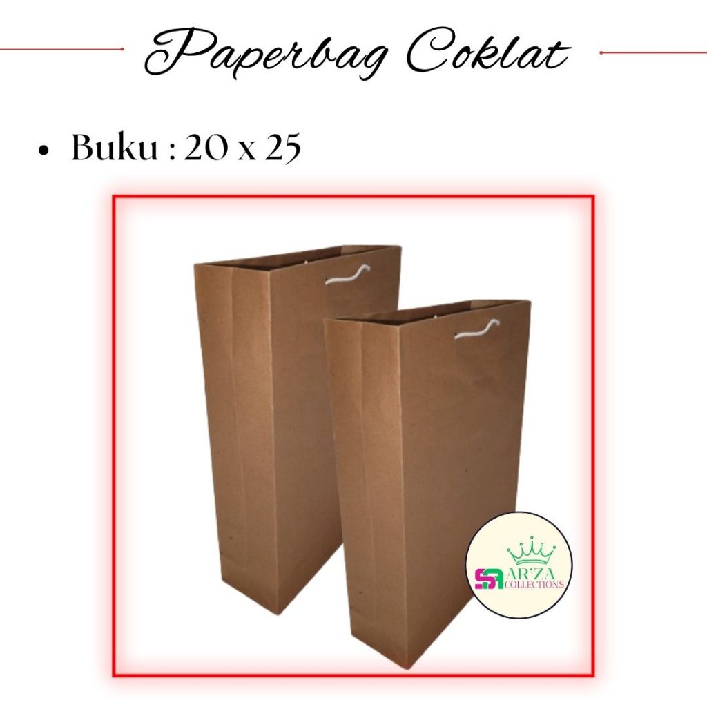 

Paperbag Coklat Buku Ukuran 20x25 Isi 12pcs Tas Sovenir,Goodiebag,Tas Kado,Tas Kemasan,Tas Aksesoris