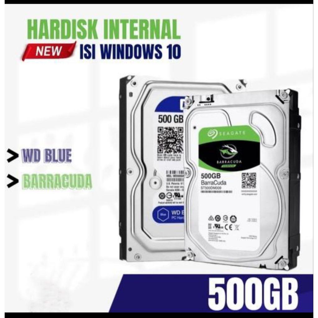 HARDISK ISI WINDOWS 10 64 BIT  500GB FOR CPU KOMPUTER SIAP PAKAI