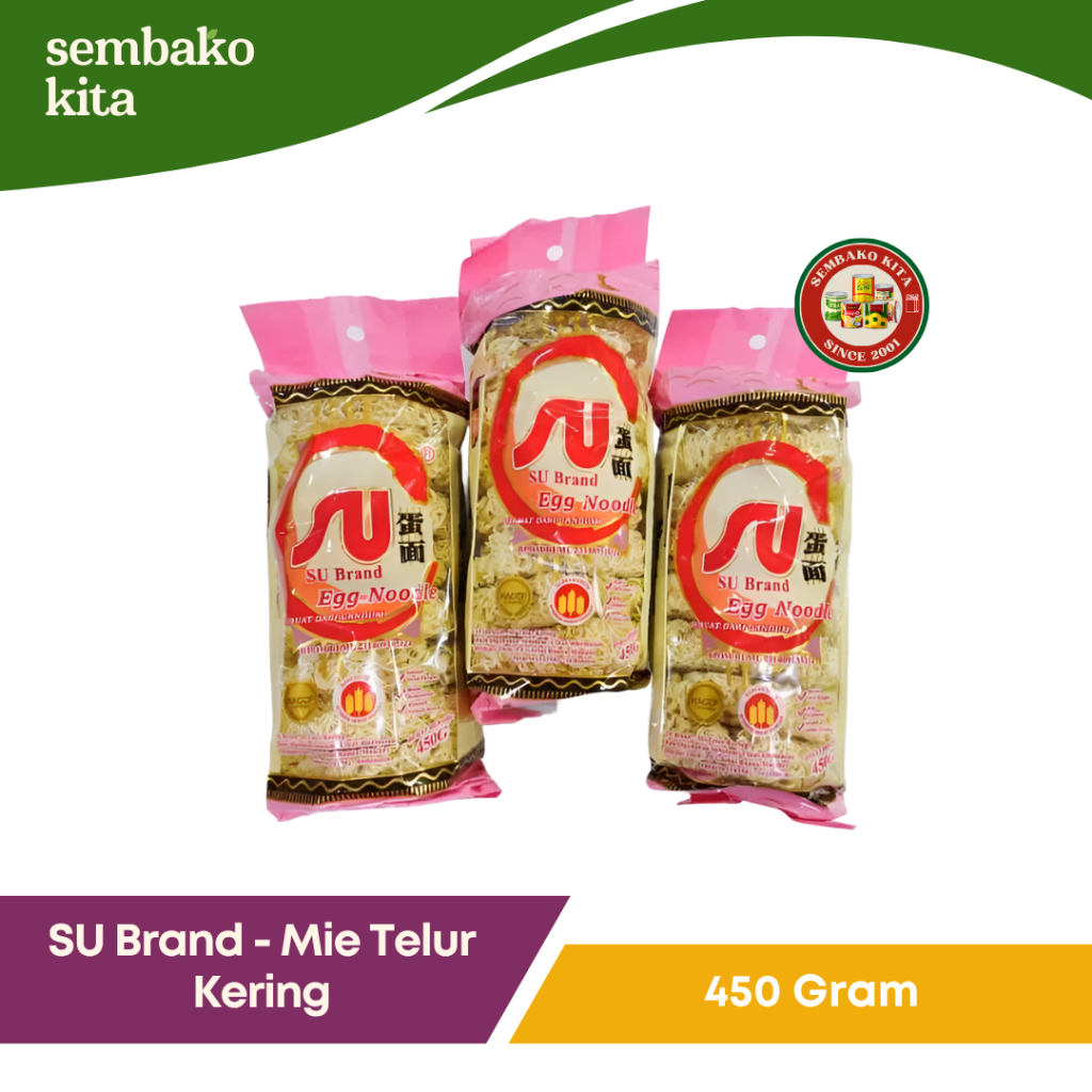 

Mie Bulat / Mie Telor Kering / Mie Keriting SU Brand 450 gr