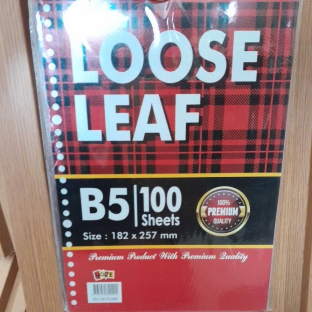 

LOOSE LEAF B5-100 PLAIN HORE