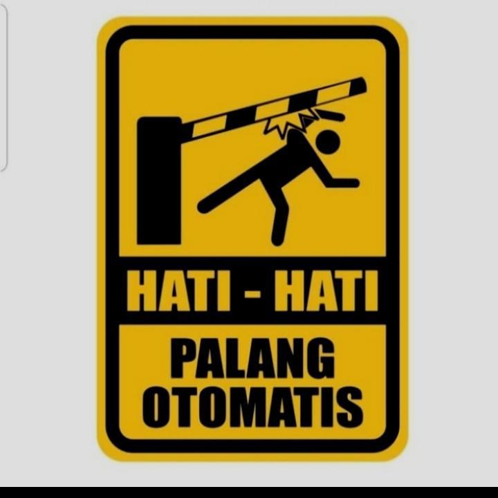 

stiker rambu HATI-HATI PALANG OTOMATIS / sticker sign rambu - 15x20