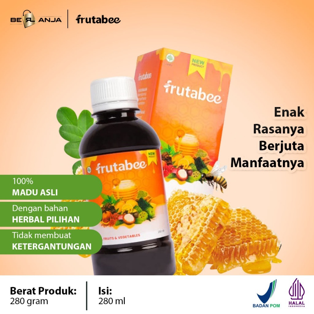 Frutabee Madu Anak Penambah Nafsu Makan l Perkuat Kecerdasan Anak l Herbal Dari Sayur dan Buah l Hal