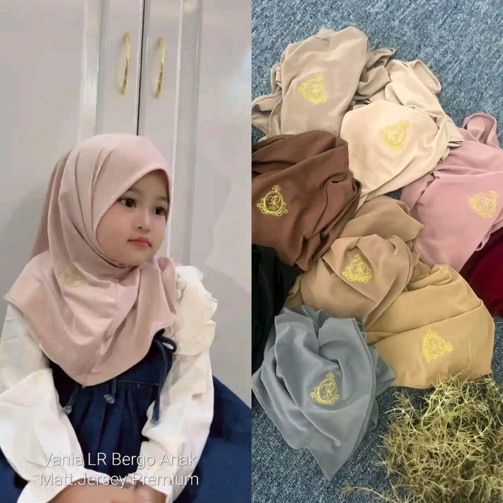 BERGO LR JERSEY ANAK // BERGO VANIA KIDZ LR // HIJAB ANAK TERNYAMAN
