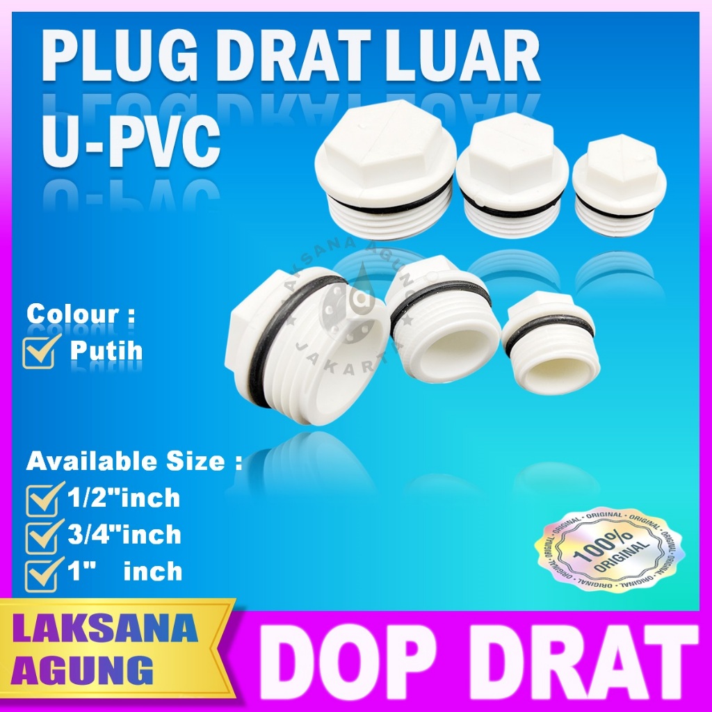 Plug Pvc 3/4" inch Dop Drat Luar pvc 3/4" Tutup Pvc 3/4 Dop pipa