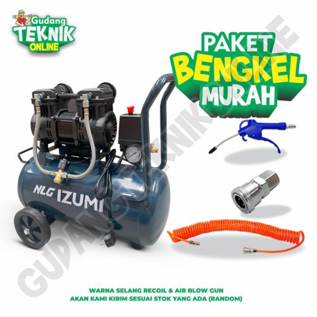 PAKET KOMPRESOR SEMPROT ANGIN 1HP IZUMI PORTABEL SILENT
