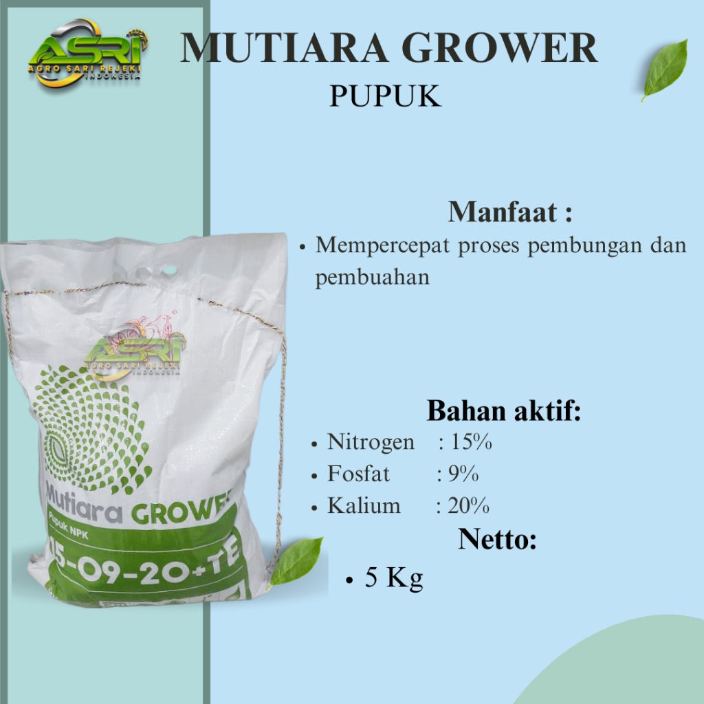 PUPUK NPK GROWER MUTIARA 5 KG