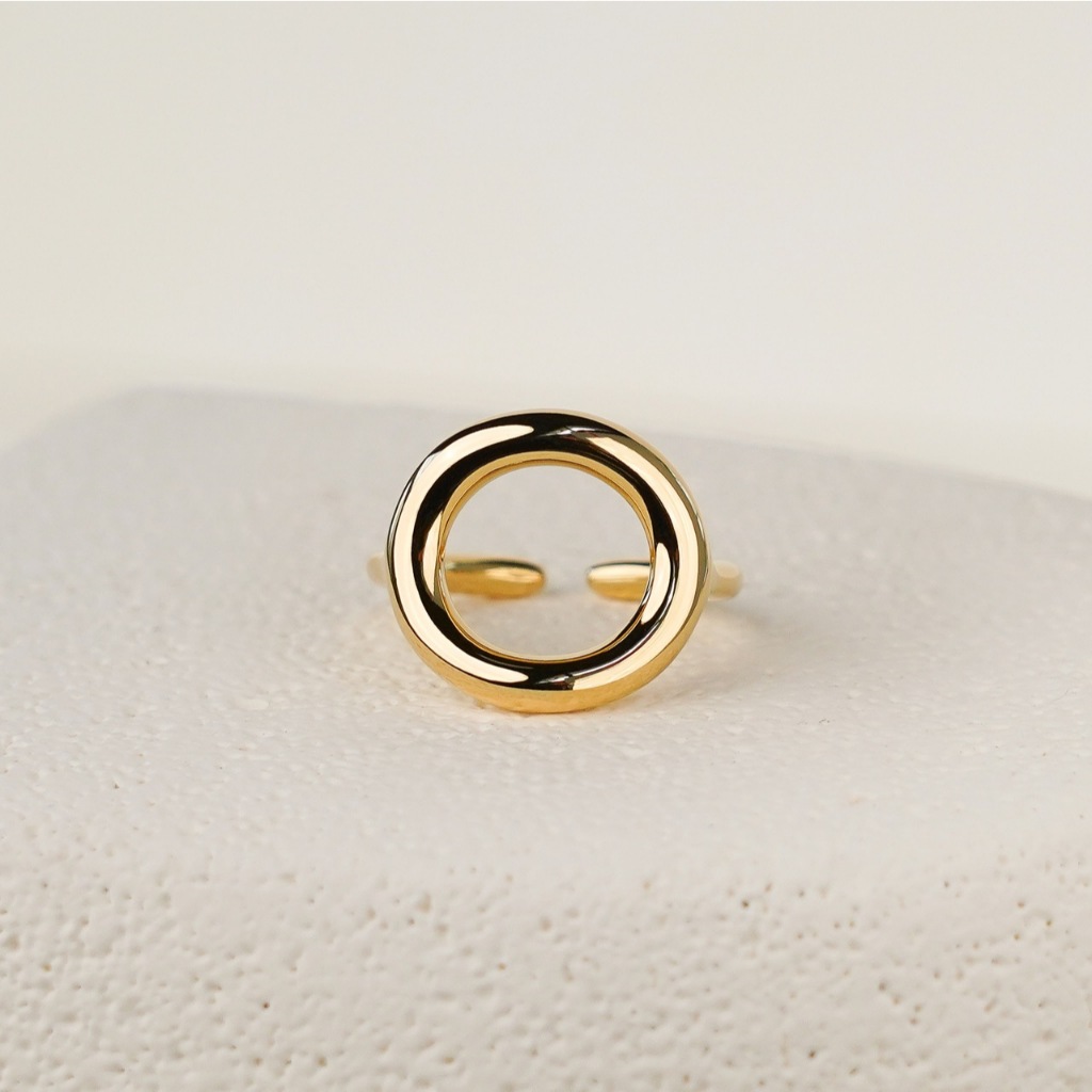 Hollow Round Ring - Gold | Soreya Cincin Stainless Steel Warna Emas