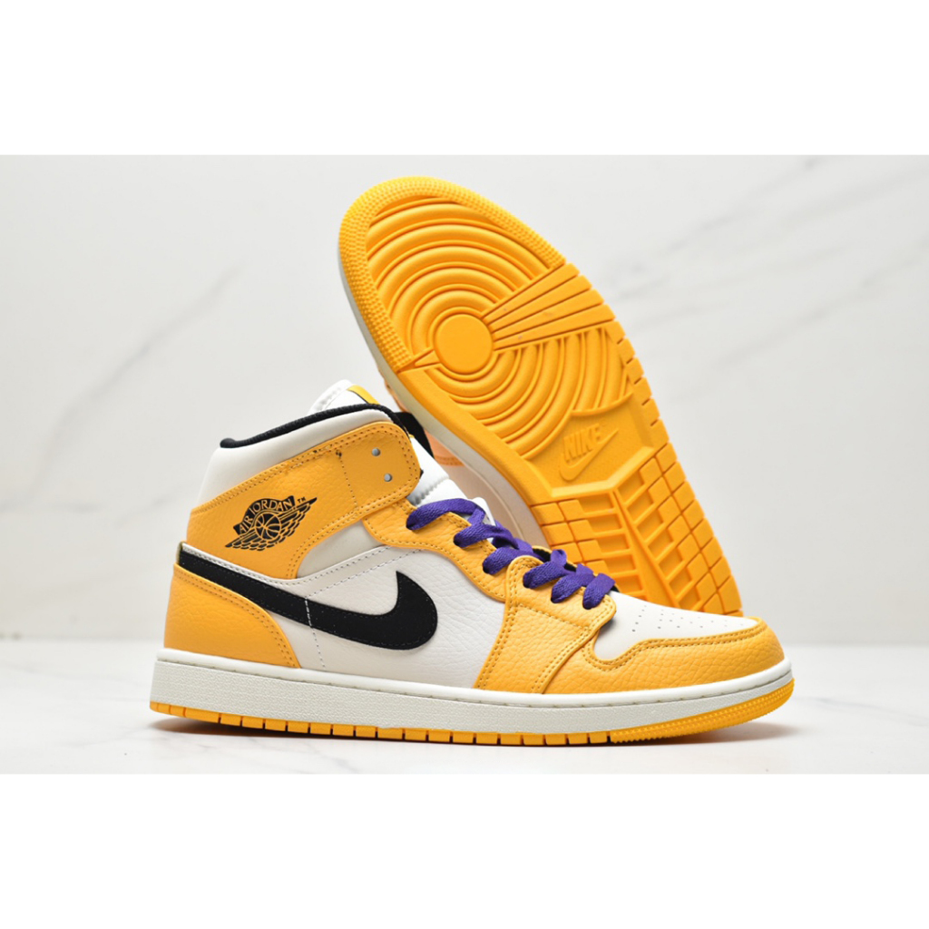 READY STOCK SIZE 46 - Air Jordan 1 Mid SE Lakers