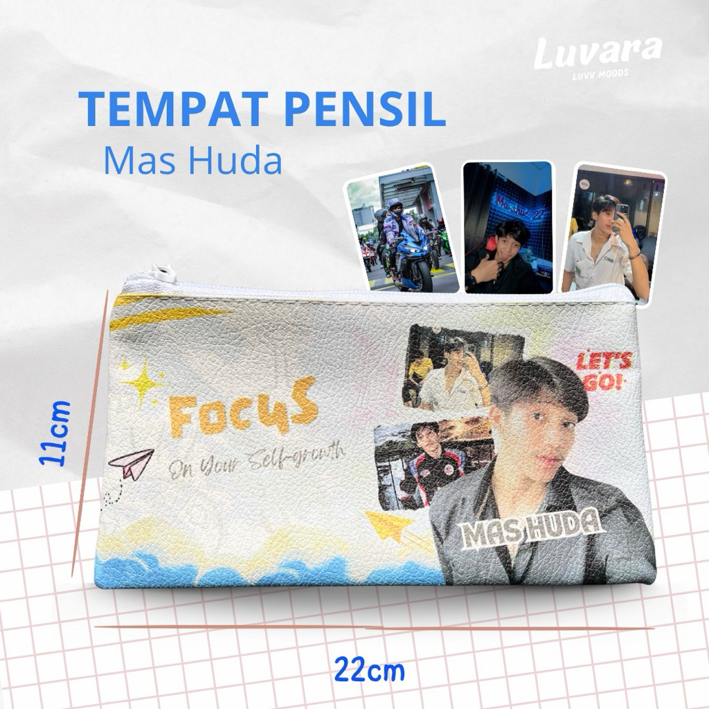 

Tempat Pensil Mas Huda Pouch Kulit - Bonus Photocard Idolamu