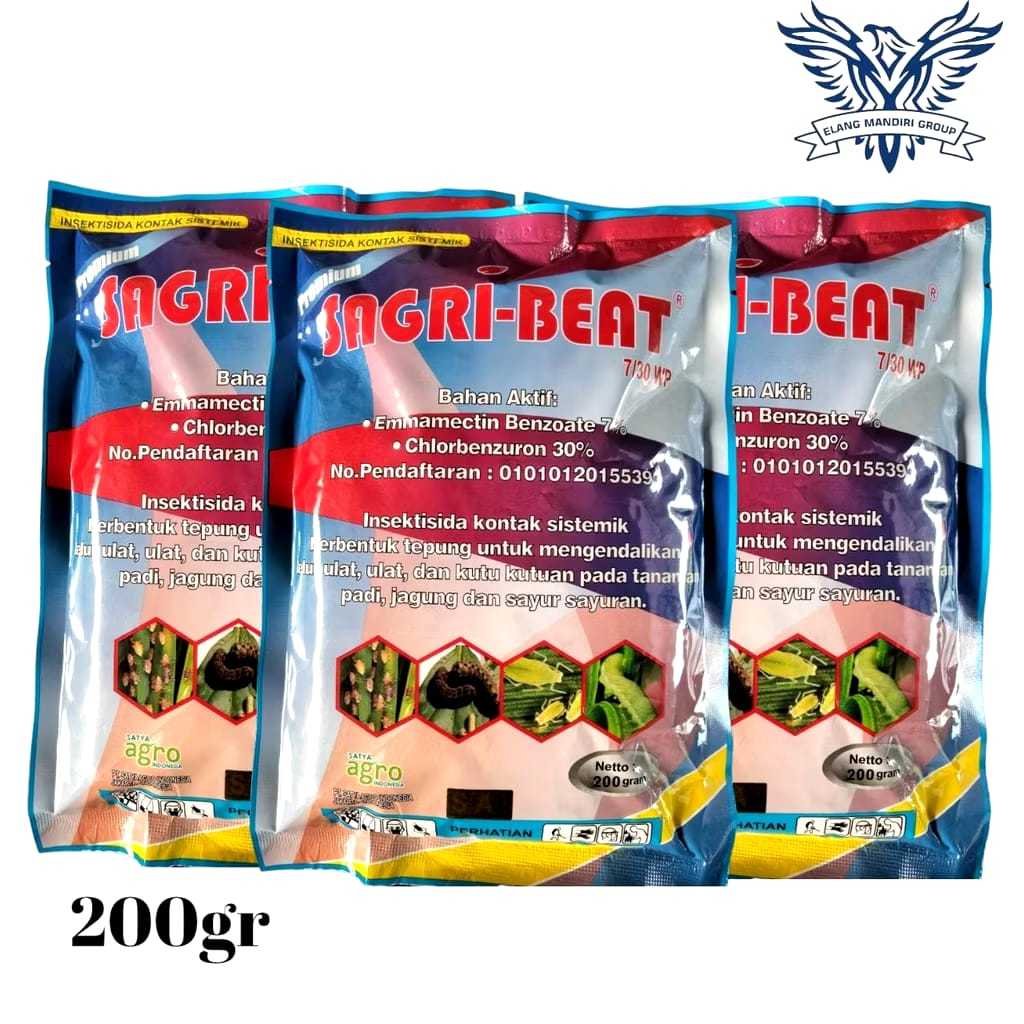 Insektisida Sagri-Beat 7/30 WP - 200 Gram Produk Racun Kontak Sistemik Ulat Telur Kutu padi jagung b